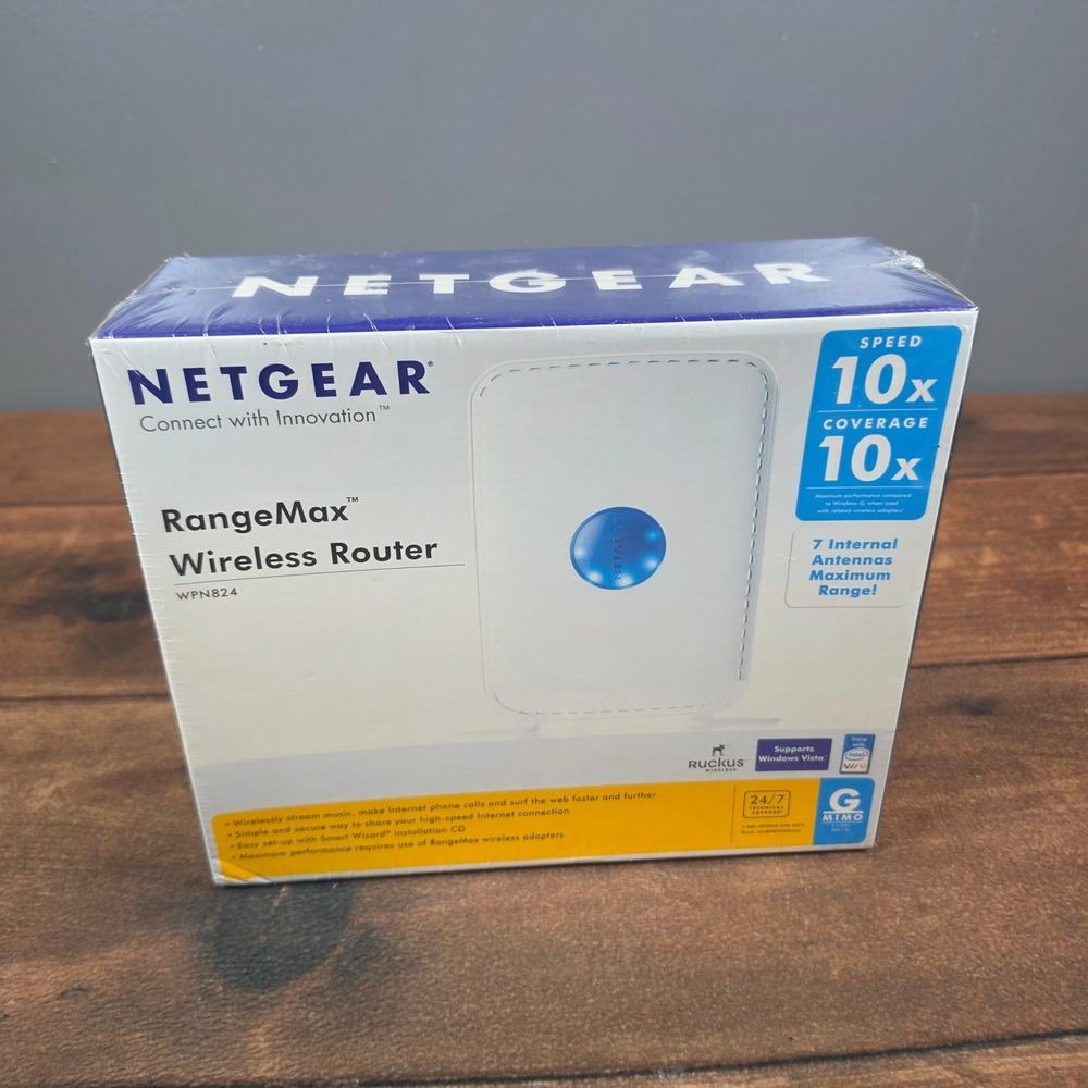 Netgear RangeMax Wireless Router WPN824 White New 7 Internal Antennas MIMO